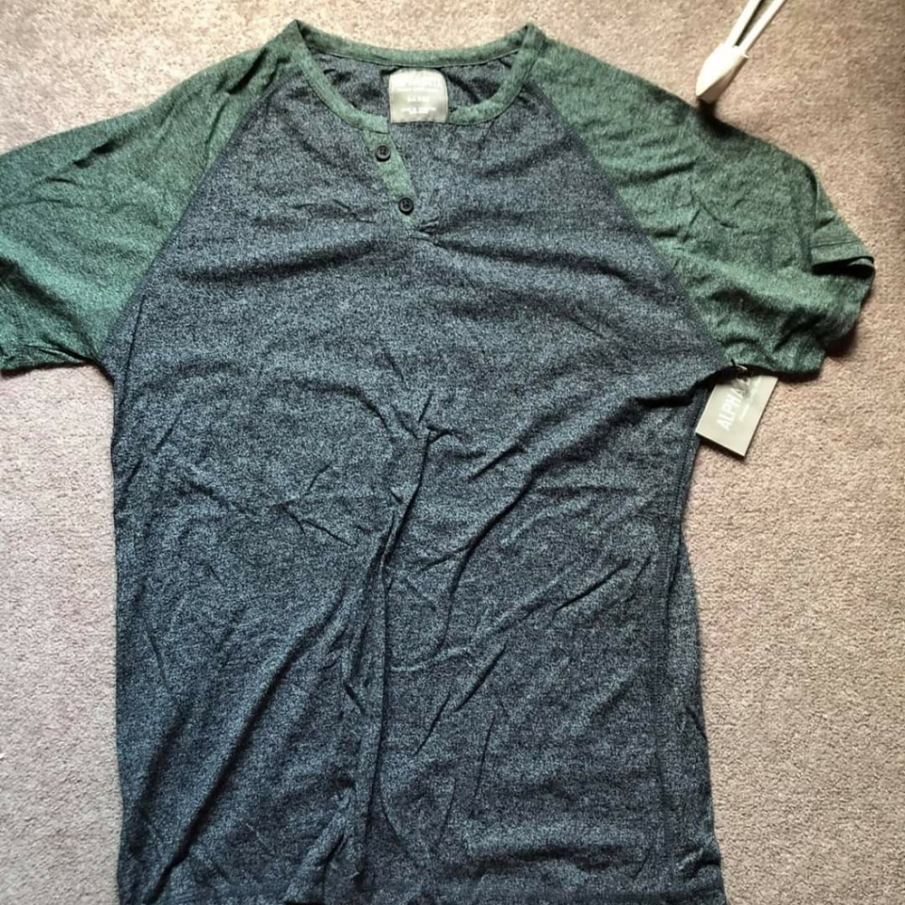Mens Alpha Beta Henley Style T-shirt